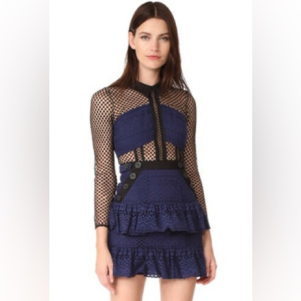 Self Portrait Lace Pattern Mini Dress